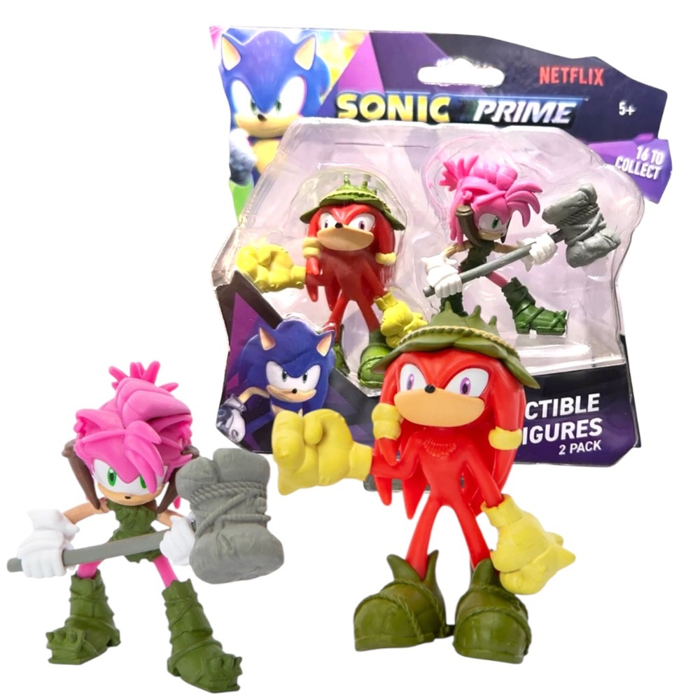 Sonic Prime Collectible 2 Pack- Sonic The Hedgehog Knuckles & Amy 2.5” Figures